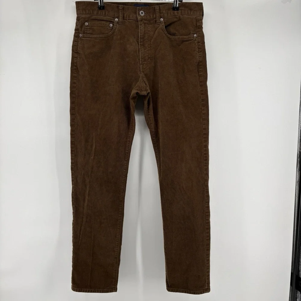J Crew 770 Straight Fit Corduroy Pants Mens 32x32(31.5) Brown Preppy